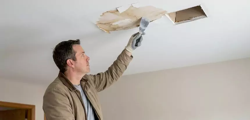 Ceiling Water Stain and Drywall Repair in Murrayville